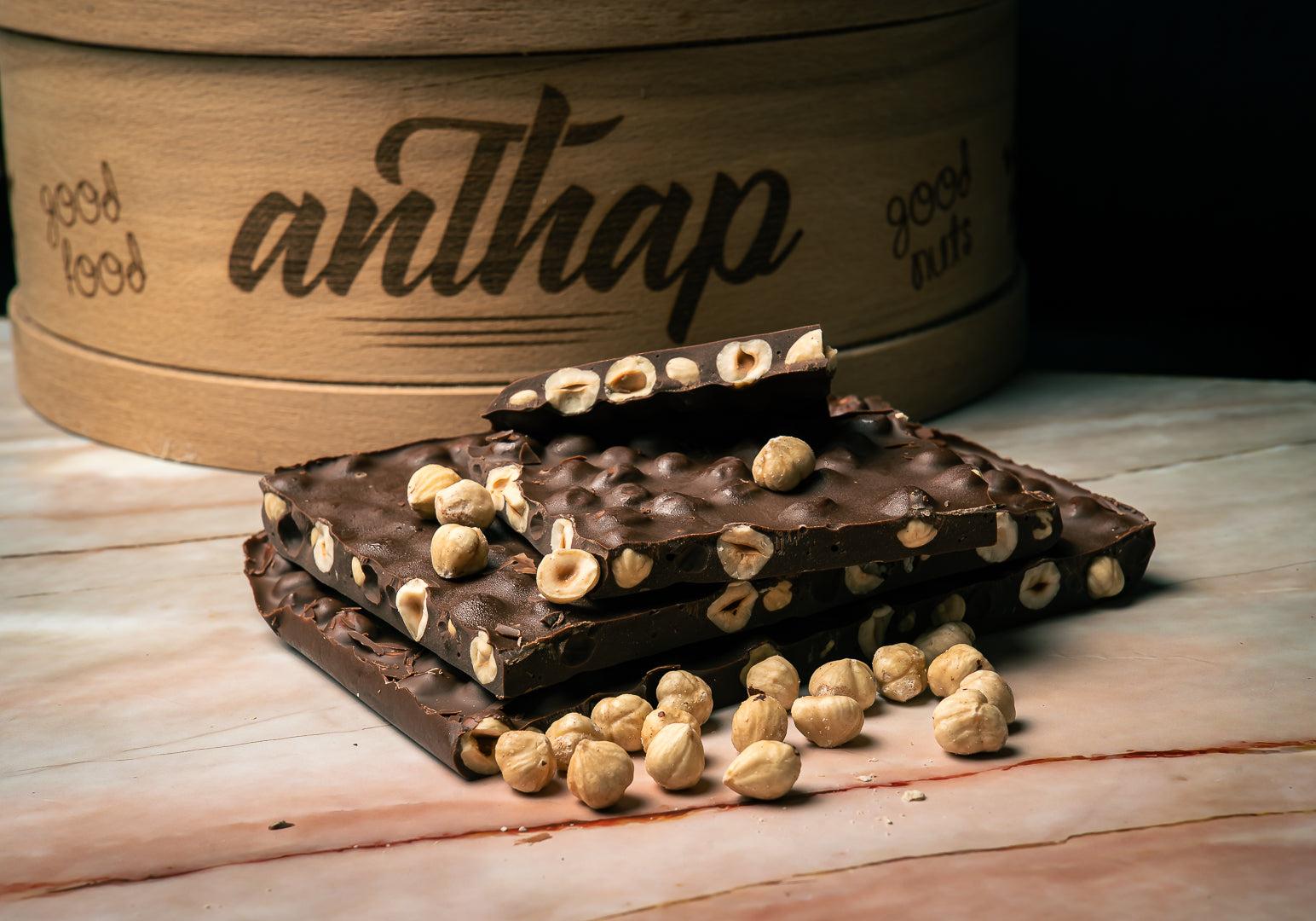 Anthap Luxury Milk Chocolate Slab With Roasted Hazelnut
