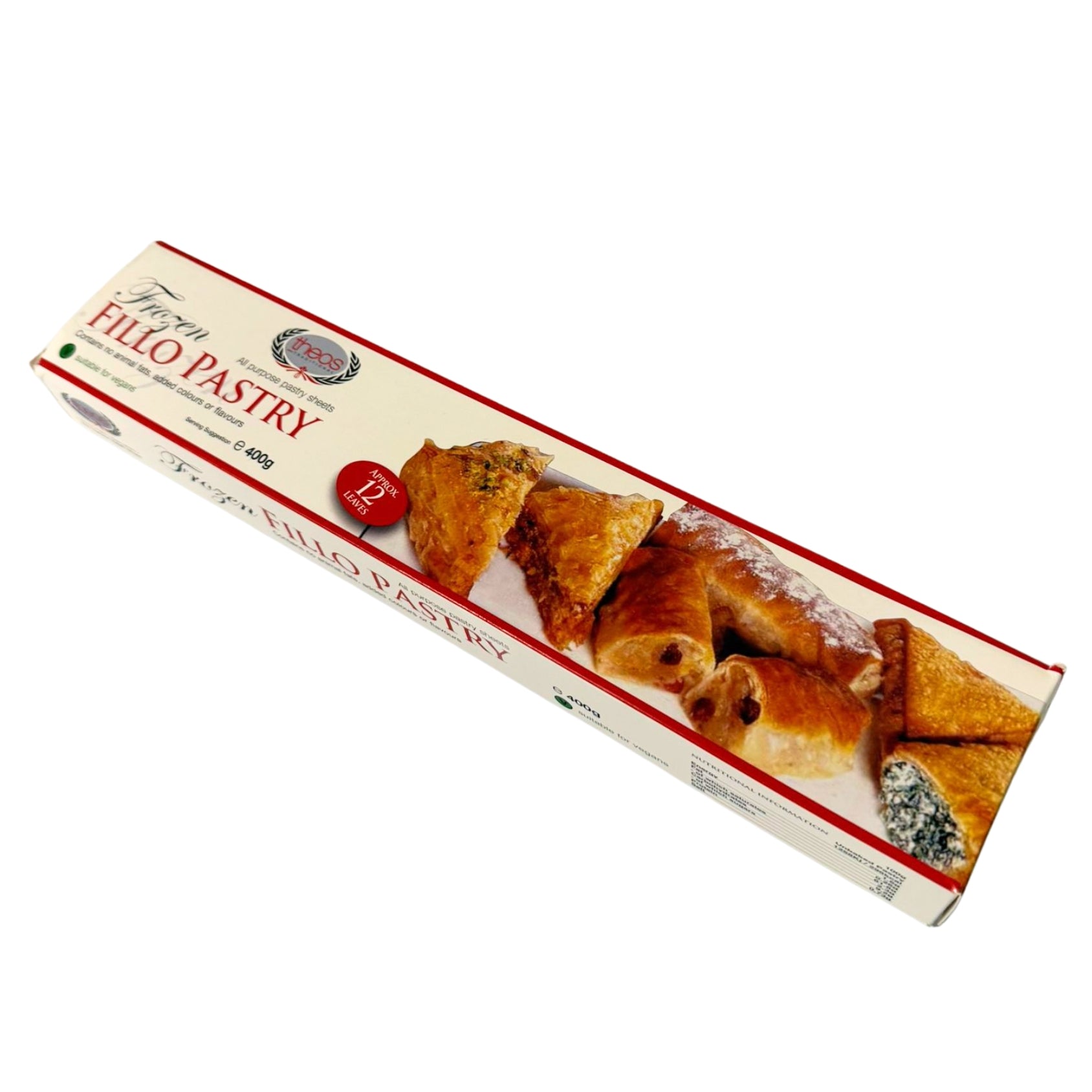 Theos Frozen Fillo Pastry Sheets For Baklava (Approx. 12 Leaves) 400g