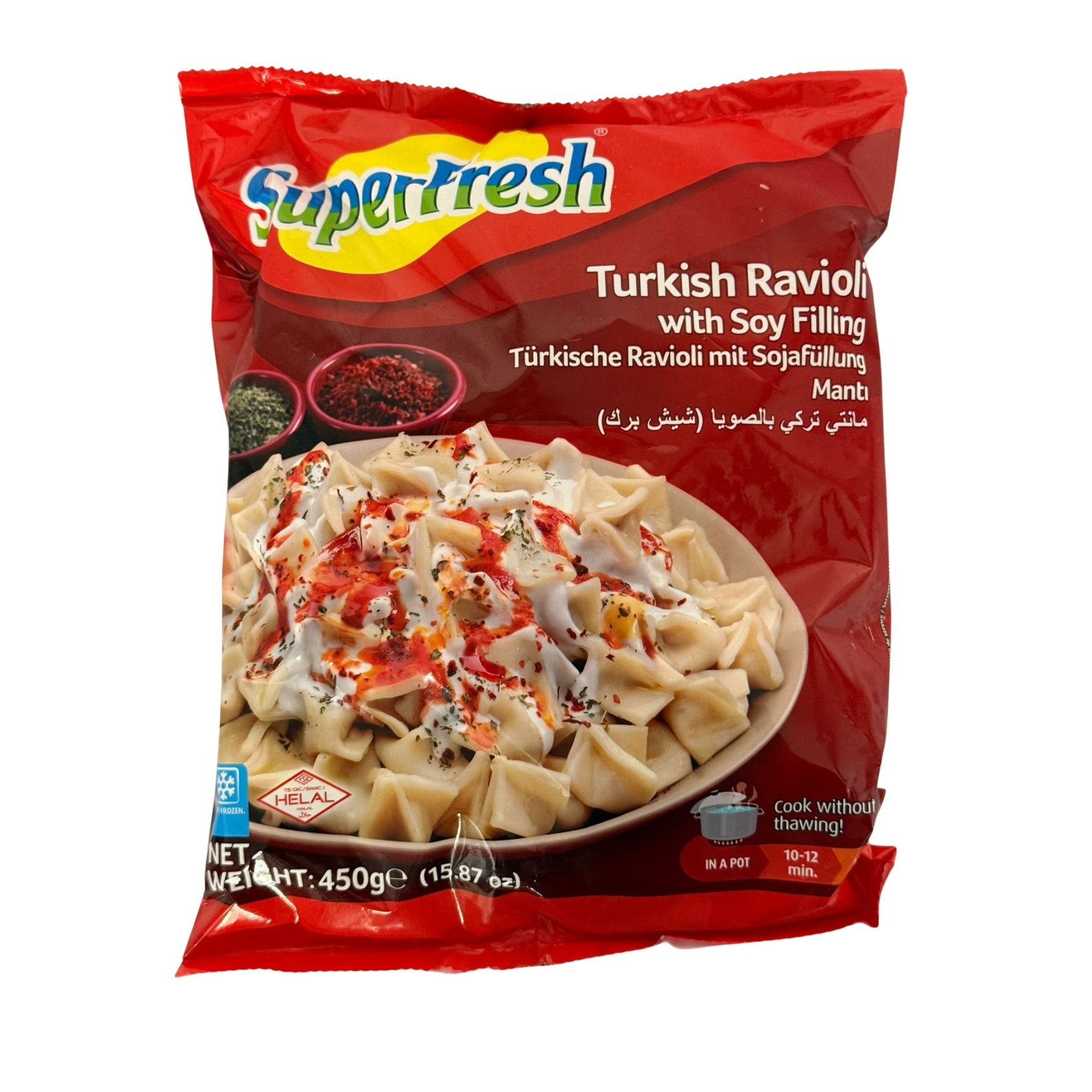 Superfresh Turkish Ravioli Manti with Soy Filling 450g