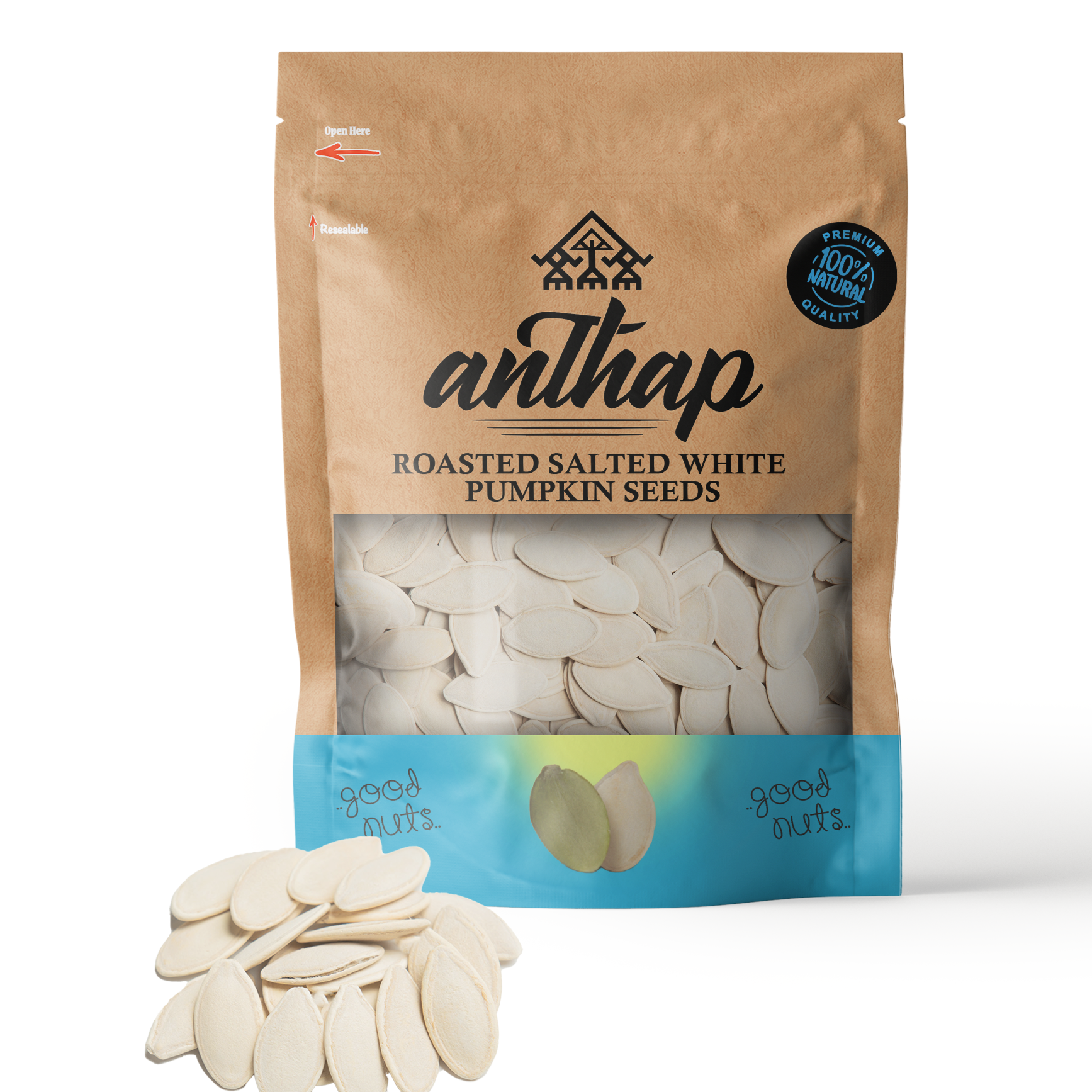 Anthap Roasted Salted White Pumpkin Seeds