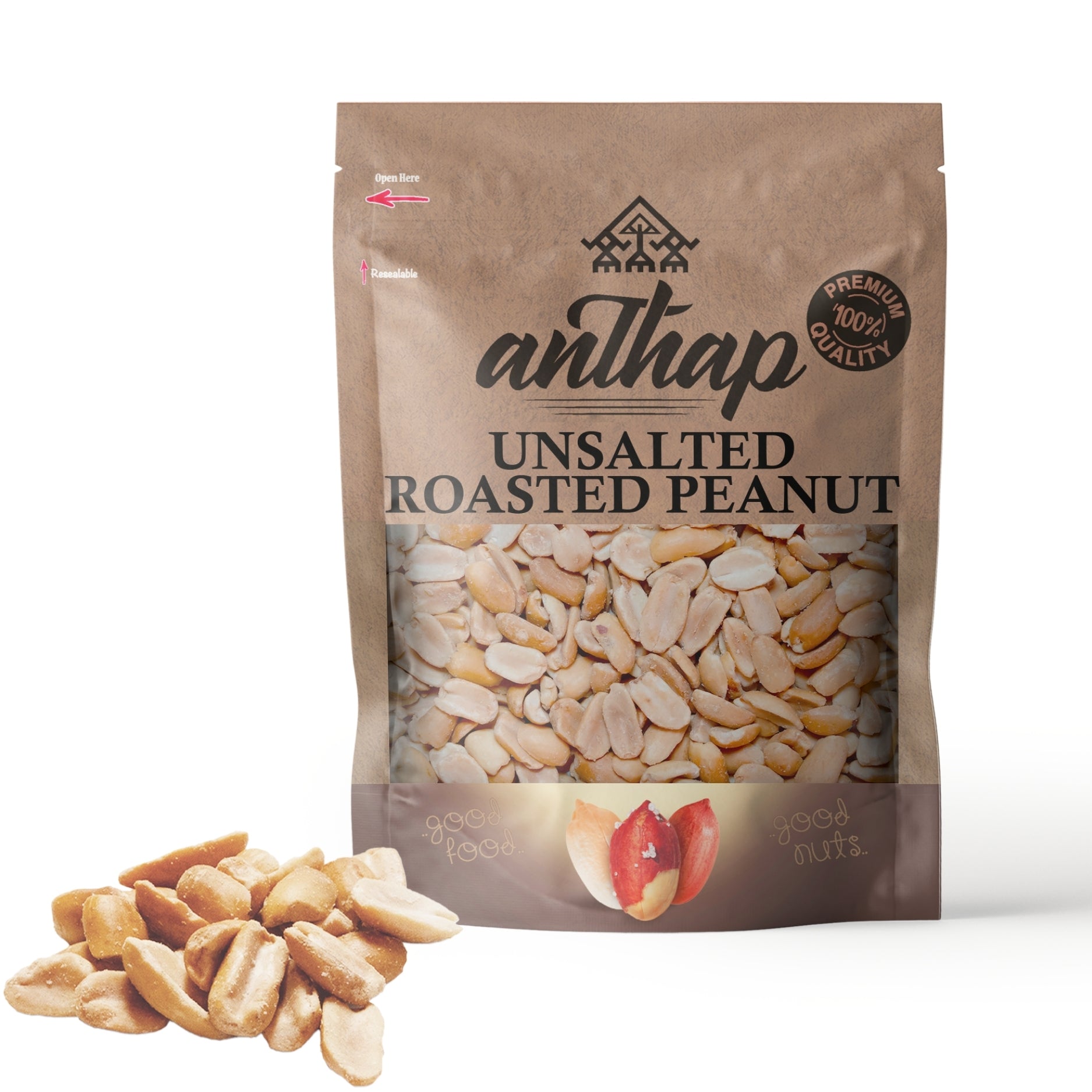 Anthap Unsalted Roasted Turkish Peanut Without Skin