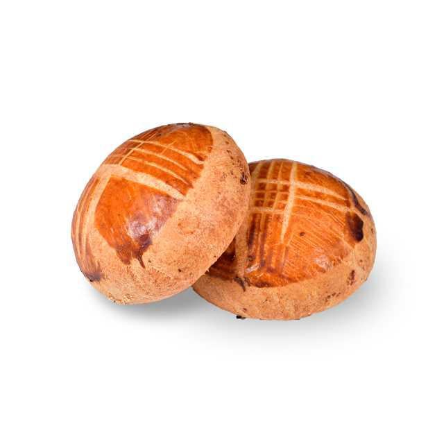 Two brown spherical objects with a textured surface on a white background