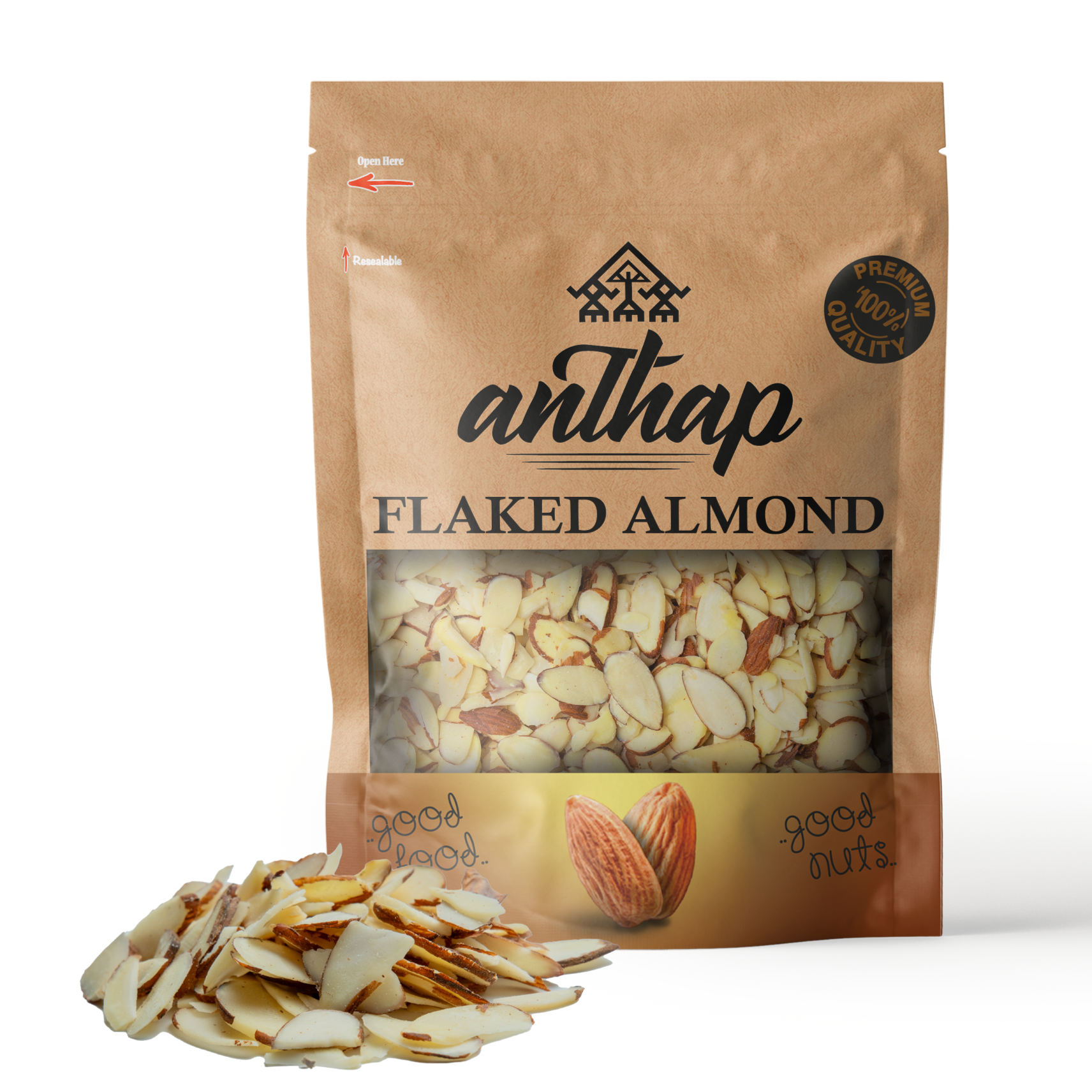 Anthap Natural Raw Flaked Sliced Almonds