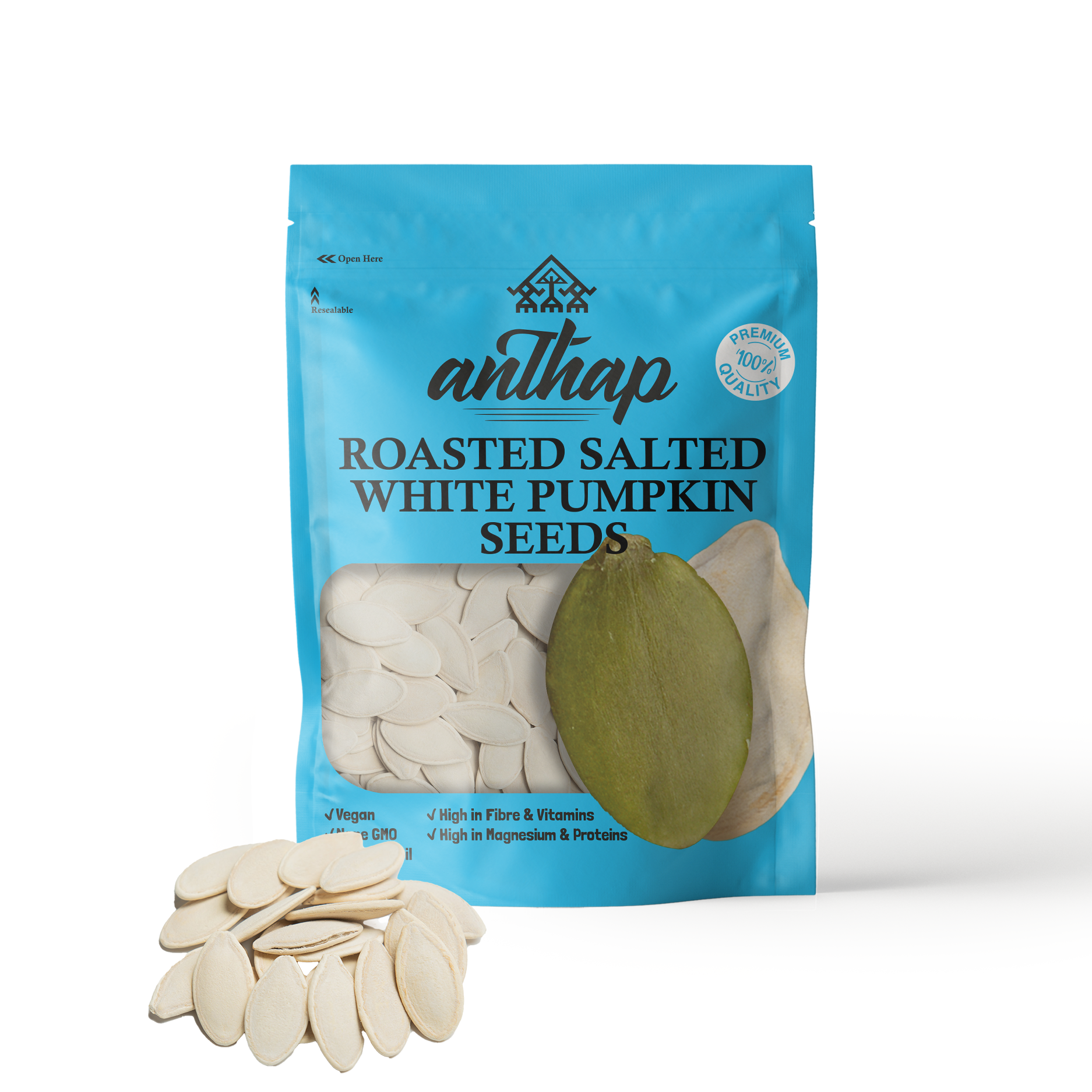 Anthap Roasted Salted White Pumpkin Seeds