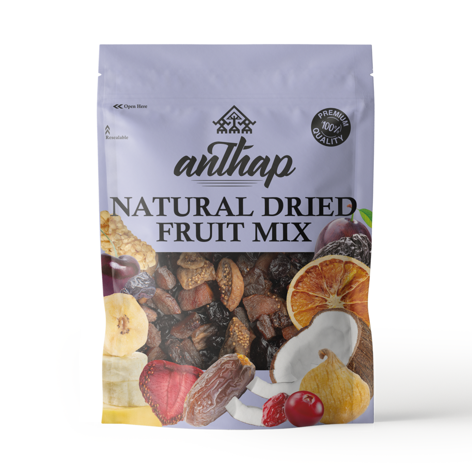 Anthap Natural Premium Dried Fruit Mix Apple Juice Infused - No Extra Sugar
