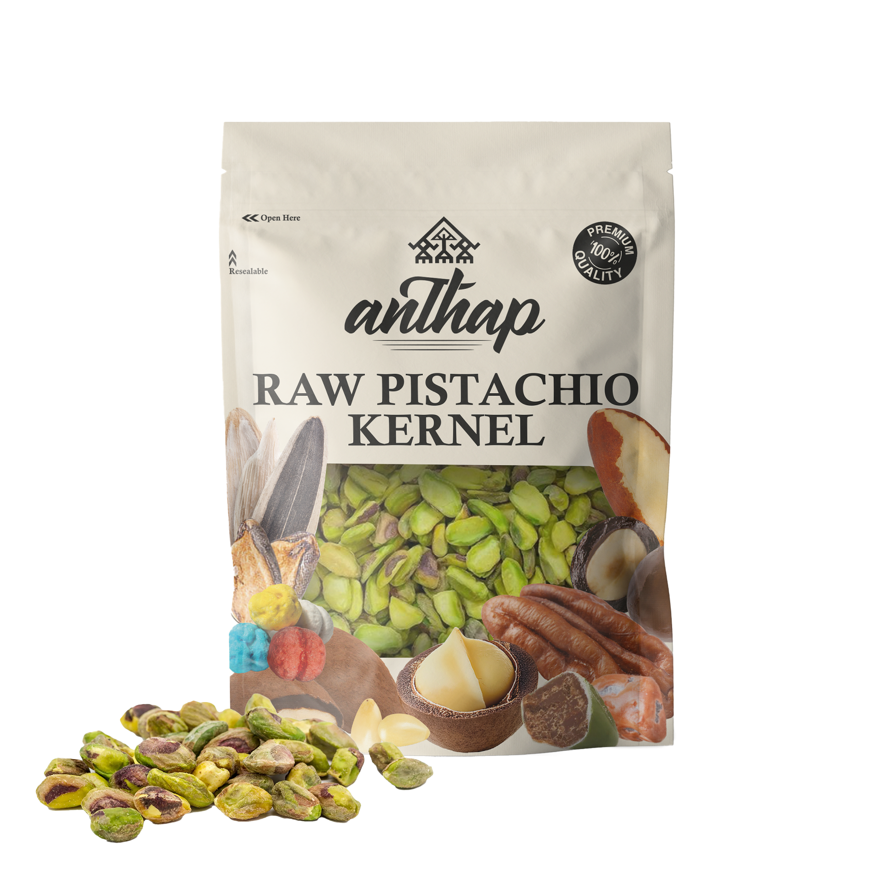 Anthap USA or Iran Raw Pistachio Kernel (Whole-Halves)