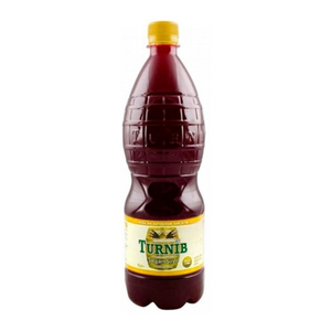 Bottle of Turnip juice with a yellow cap and label on a white background