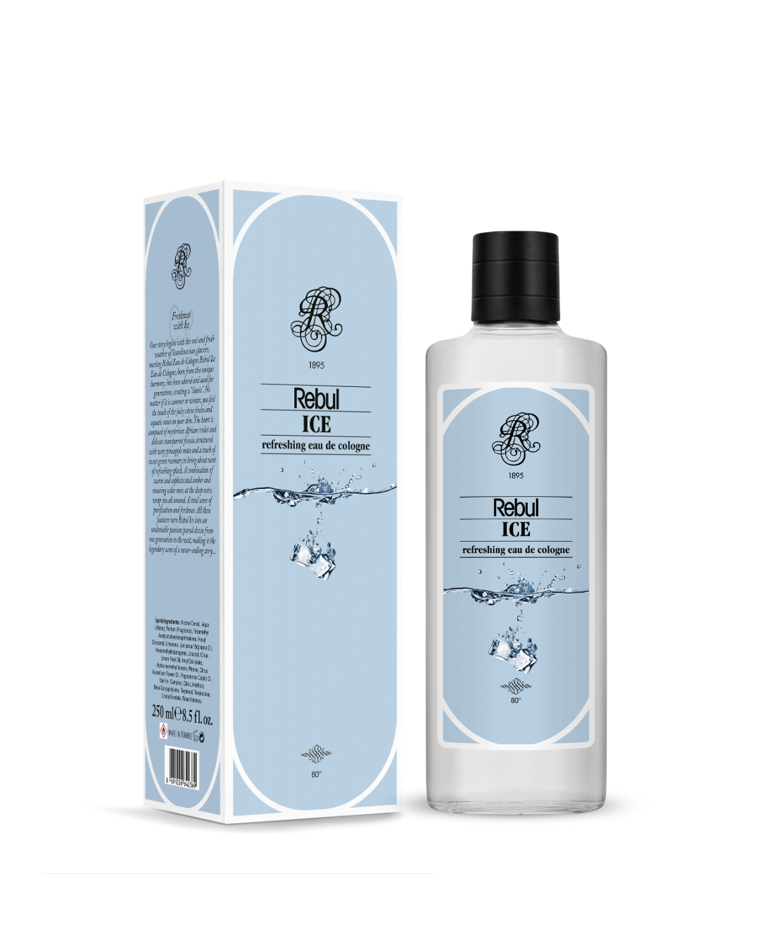 Rebul Ice Cologne 250 ml glass bottle