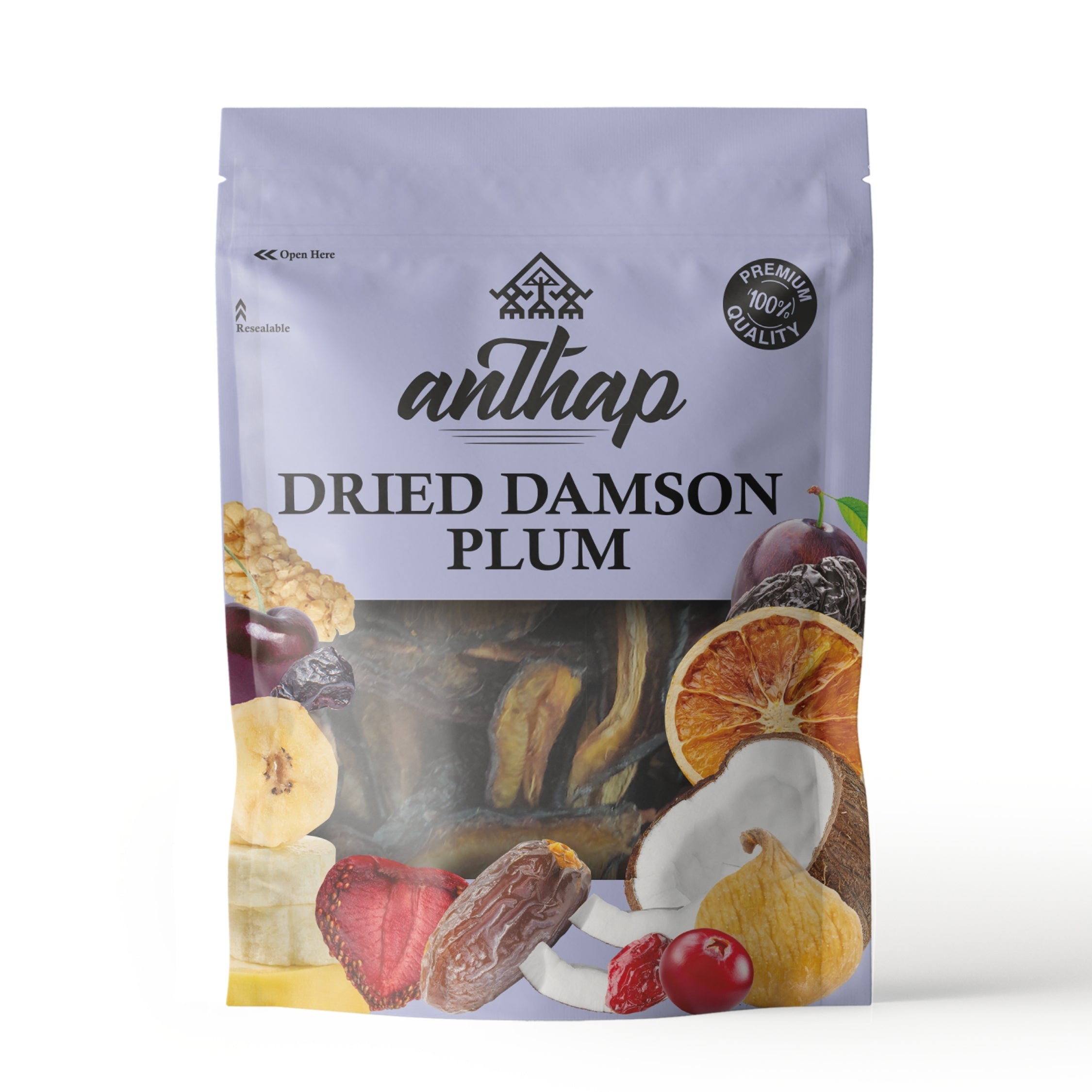 Anthap Natural Dried Damson Plum - No Sugar/Additives
