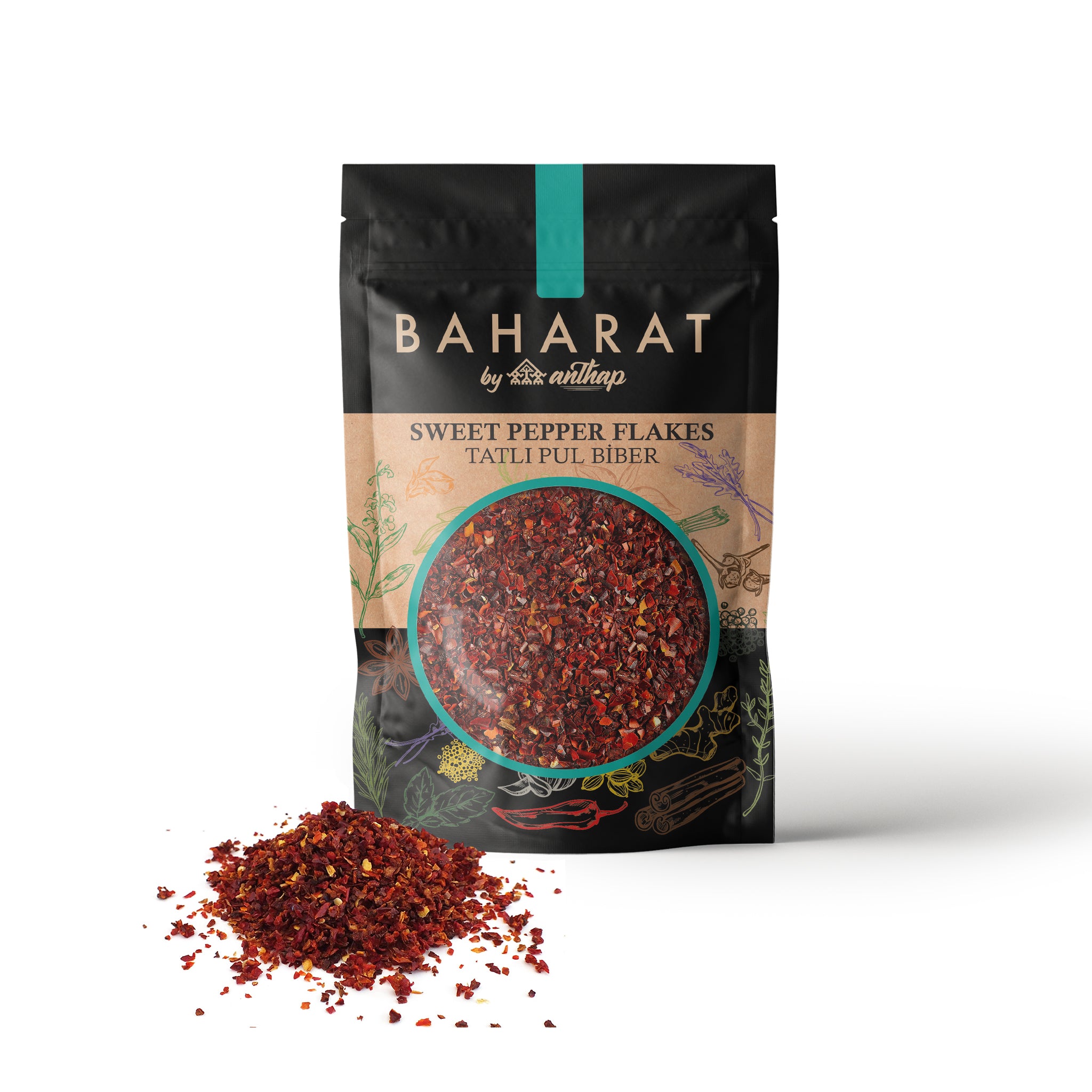 BAHARAT by Anthap Dried Sweet Pepper Flakes - Dogal Tatli Pul Biber