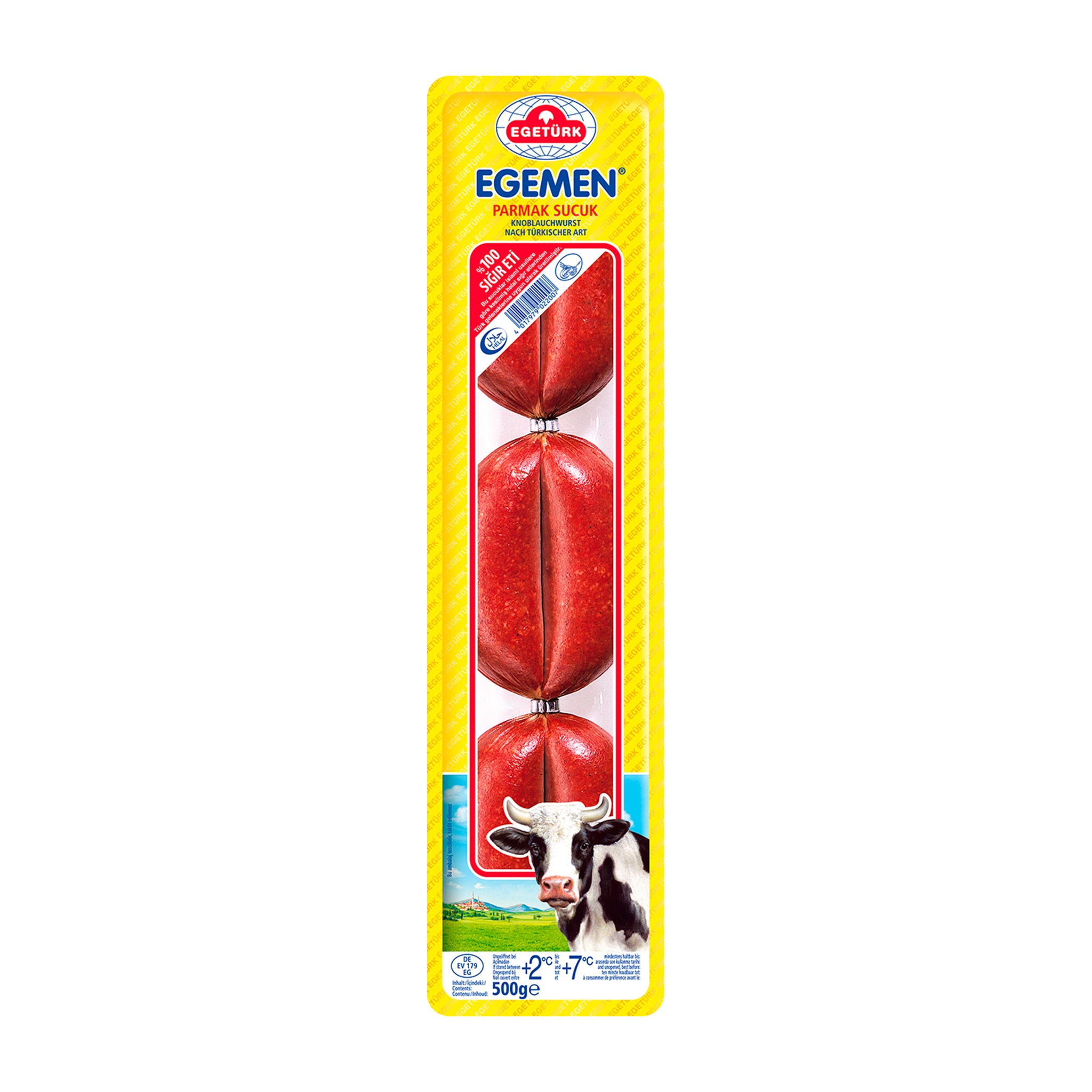 Egeturk EGEMEN %100 Beef Garlic Sausage (%100 Dana Parmak Sucuk) 500g