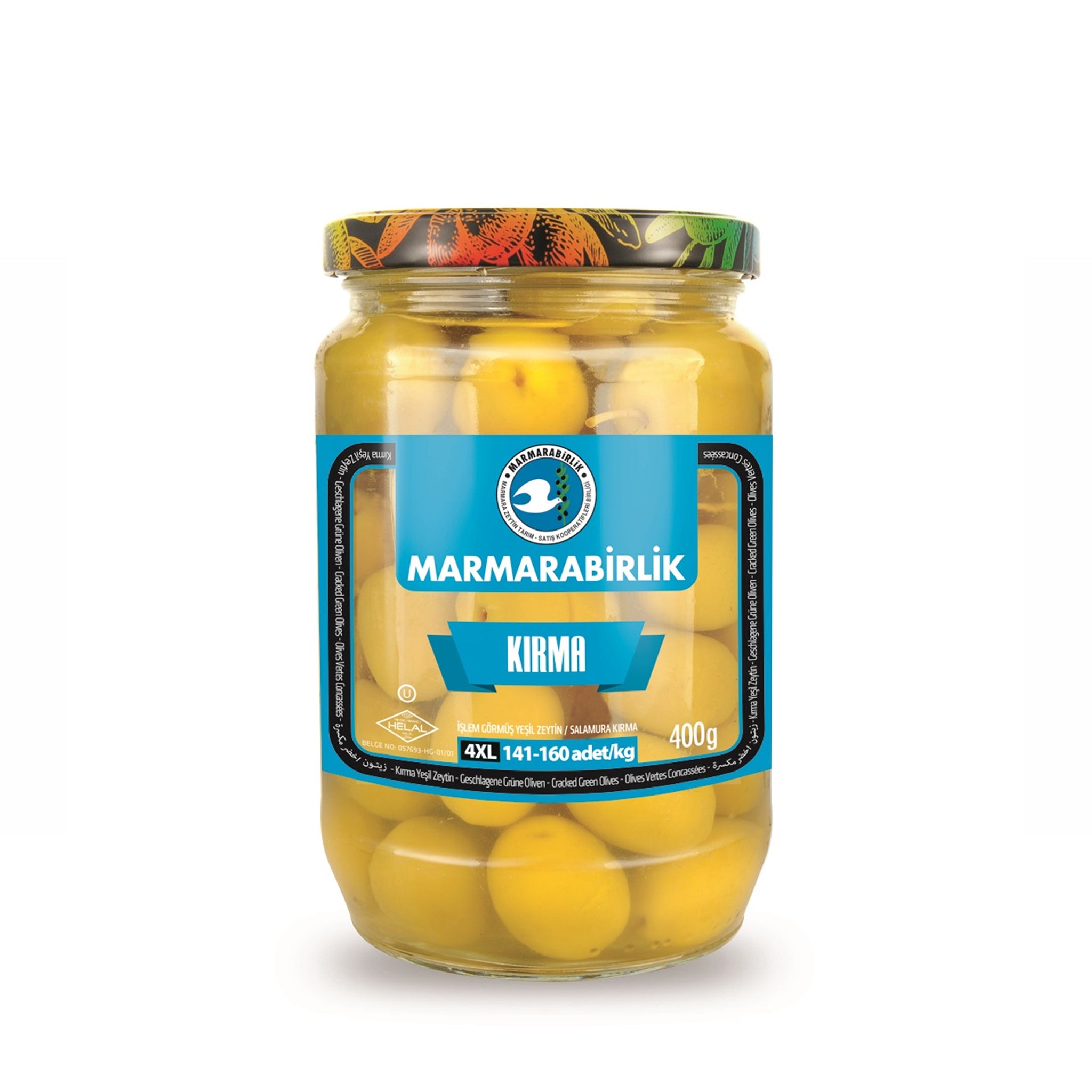 Marmarabirlik Cracked Green Olives (Kırma Yeşil Zeytin) 400g