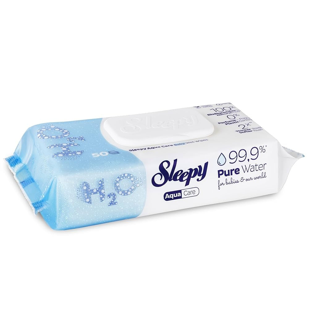 Sleepy Aqua Care H₂O – Newborn & Premature Baby Wet Wipes 50 pcs