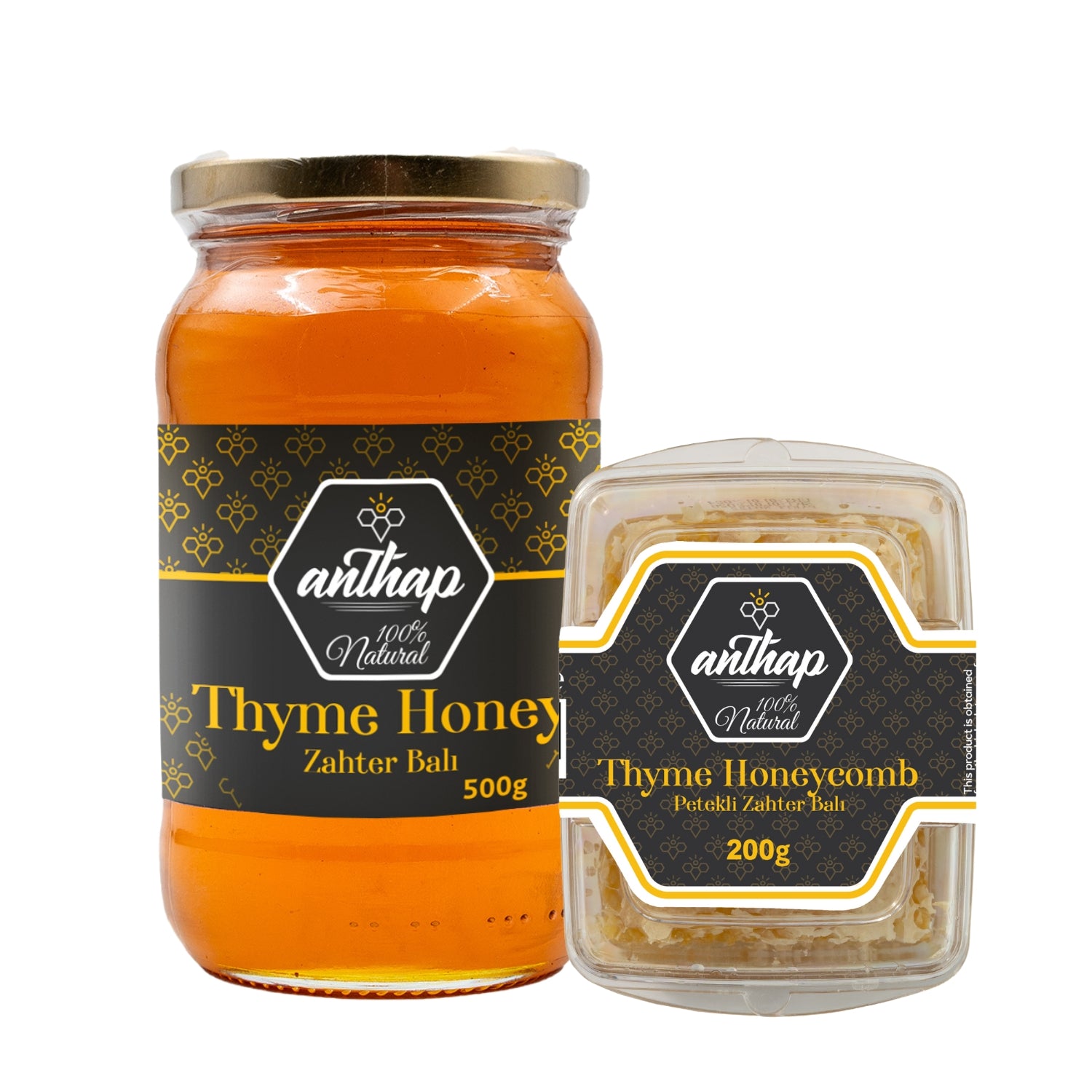 Anthap Natural Thyme Honey Bundle (Honeycomb and Jar Liquid)