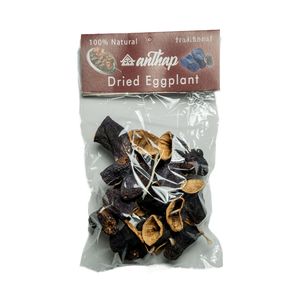 Packaged dried eggplant with Antip brand label on a white background