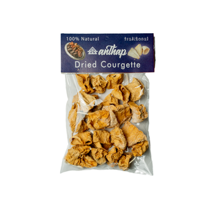 Packaged dried courgette with Anthap branding on a white background