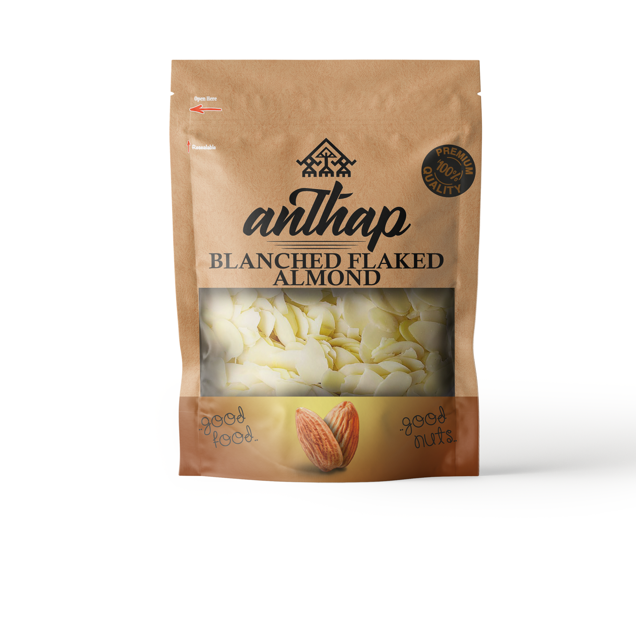 Anthap Blanched Raw Flaked Sliced Almonds