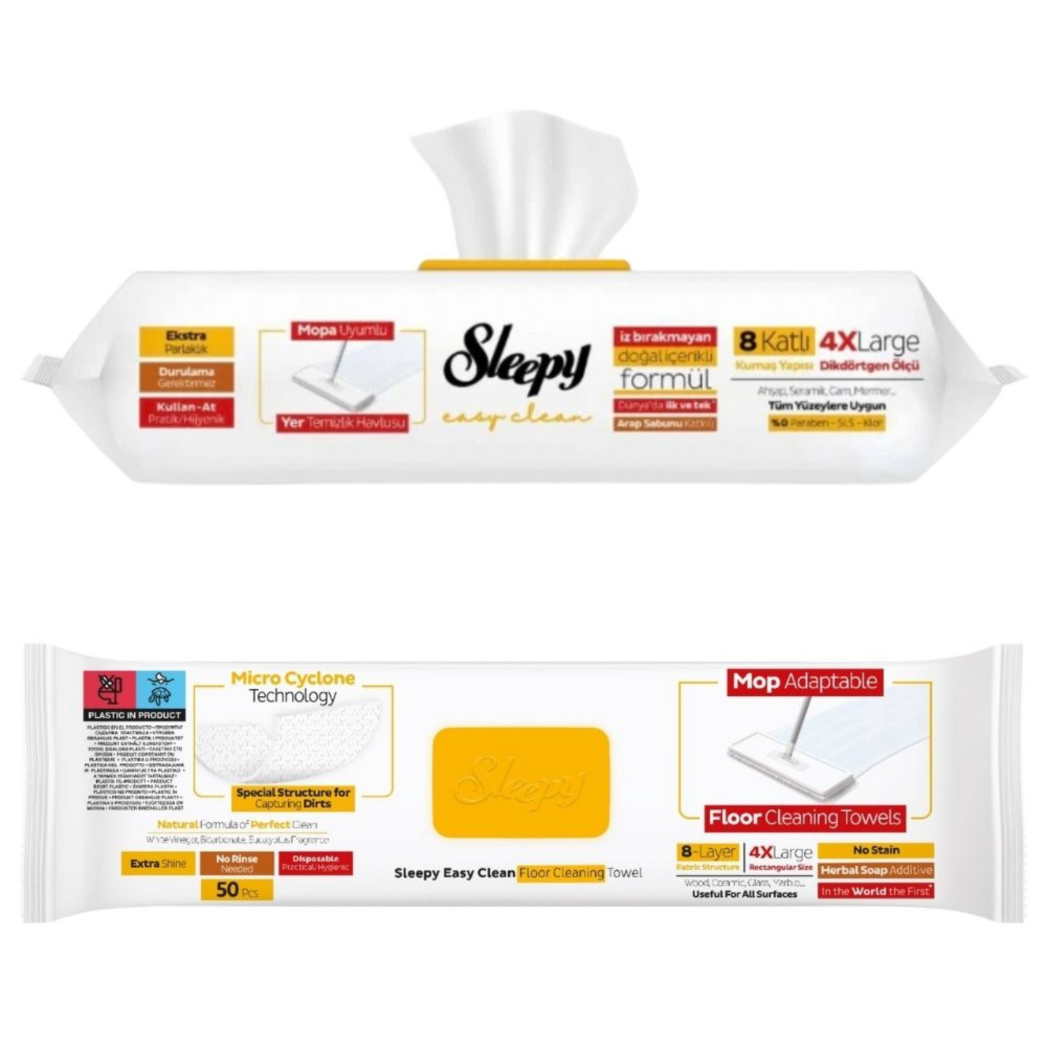 Sleepy-MOP Easy Clean Herbal Soap Adaptable Floor Cleaning Towels 