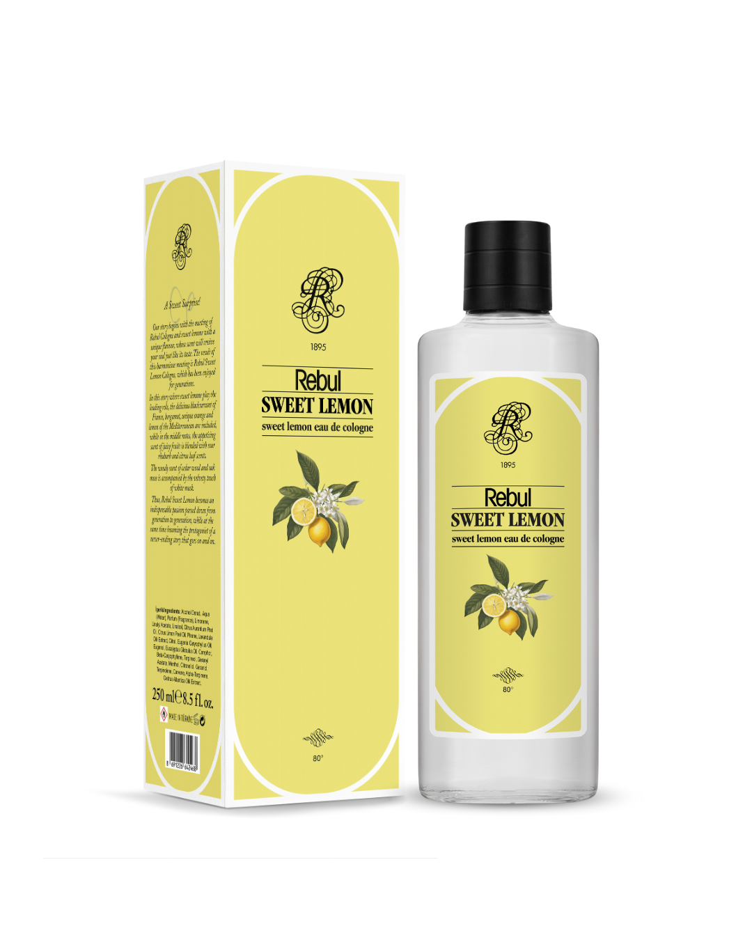 Rebul Sweet Lemon Cologne 250 ml glass bottle