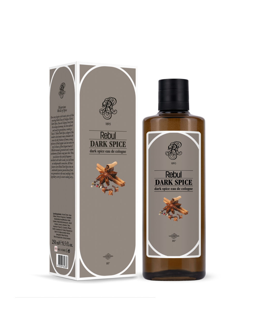 Rebul Dark Spice Cologne 250 ml glass bottle
