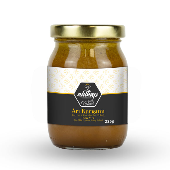 %100 Natural Bee Mix (Honey, Ground Propolis, Pollen, Royal Jelly)-%100 Ari Karisimi